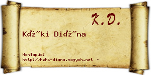 Kéki Diána névjegykártya
