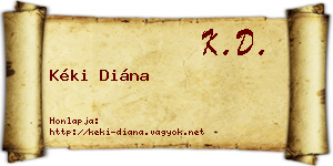 Kéki Diána névjegykártya